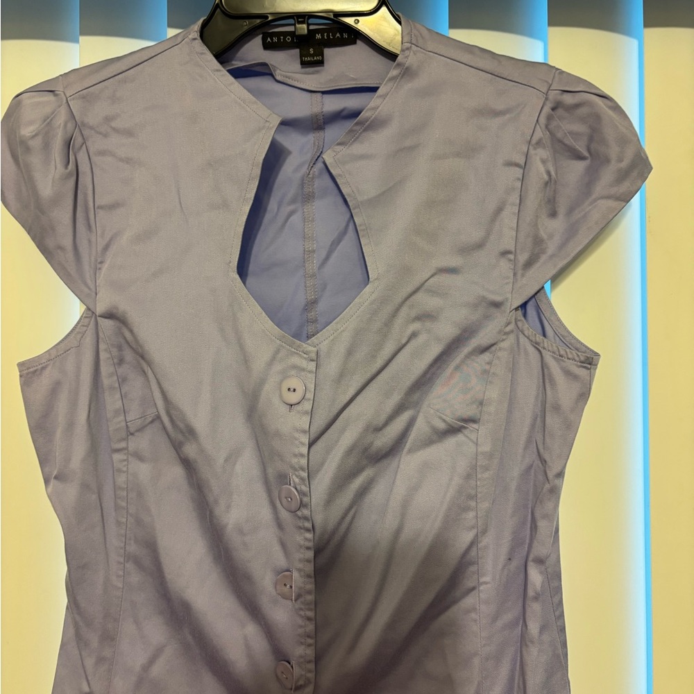 ANTONIO MELANI Lavender Button-Down Blouse